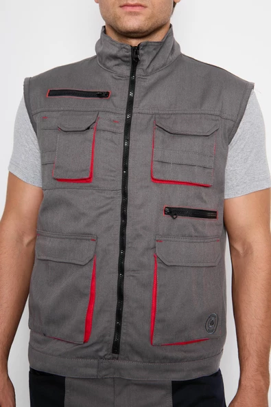 Orange Safety Gri Takım Berlin Harman Karışımı Yelek + Pantolon - Resim 5