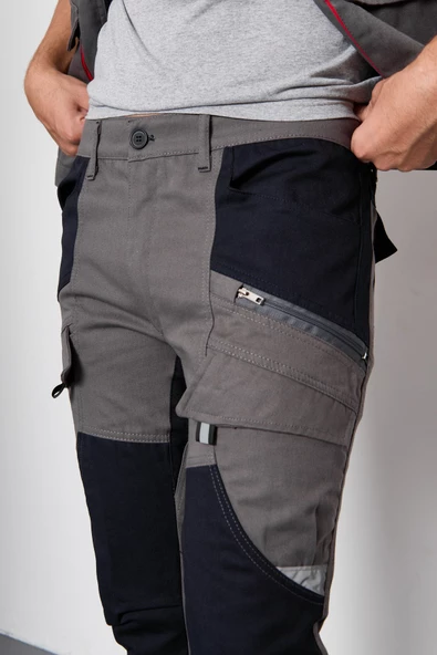 Orange Safety Gri Takım Berlin Harman Karışımı Yelek + Pantolon - Resim 7