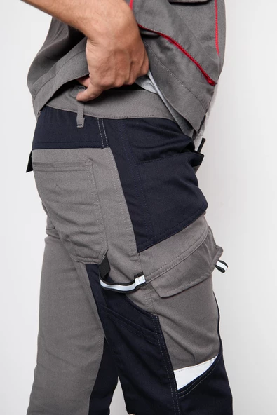 Orange Safety Gri Takım Berlin Harman Karışımı Yelek + Pantolon - Resim 6