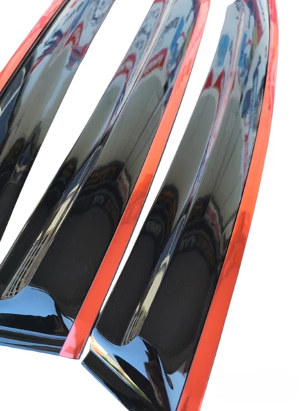 Honda Civic FB7 Düz Kırmızı Kromlu Cam Rüzgarlığı 2012-2016 Arası - Resim 7