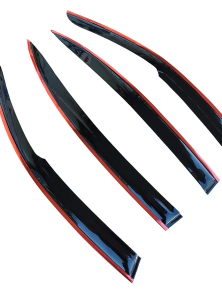 Honda Civic FB7 Düz Kırmızı Kromlu Cam Rüzgarlığı 2012-2016 Arası - Resim 6