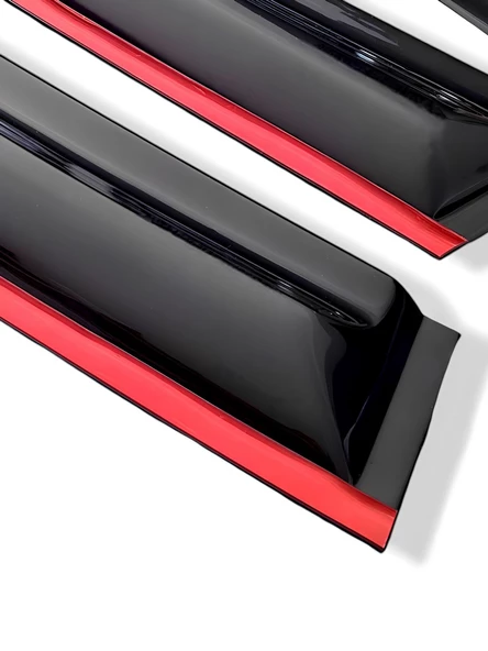 Fiat Fiorino Düz Kırmızı Kromlu Cam Rüzgarlığı 2li - 2