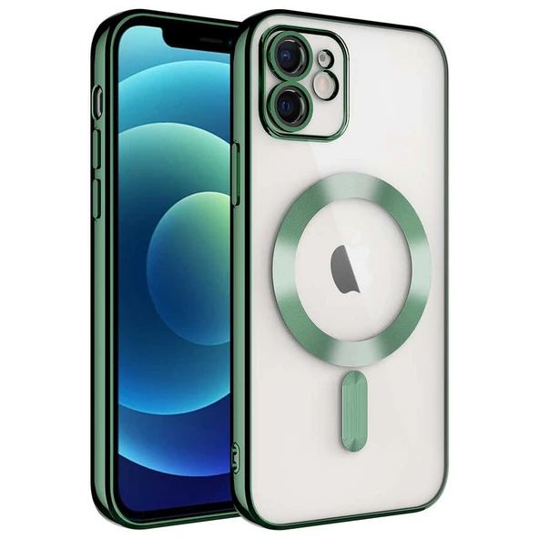 iPhone 12 Kılıf Kamera Korumalı Kablosuz Wireless Şarj Özellikli Demre Kapak - Resim 3