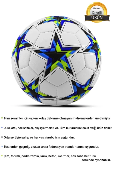 Orijinal Şampiyonlar Ligi Topu Halı Saha Çim Saha Beton Zemin Dikişli Yüksek Kalite Top No:5 - 10