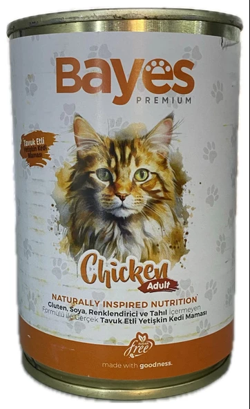 BAYES PREMİUM YETİŞKİN KEDİ YAŞ MAMA TAVUKLU 400GR