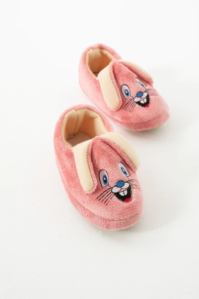 Albishoes Kız Çocuk Panduf Ev Patiği Pamuk Astarlı Tavşan Figür Ev Kreş Ayakkabısı Sevimli Tavşan - 5