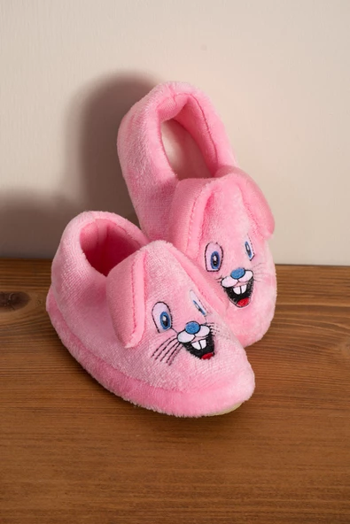 Albishoes Kız Çocuk Panduf Ev Patiği Pamuk Astarlı Tavşan Figür Ev Kreş Ayakkabısı Sevimli Tavşan - 2