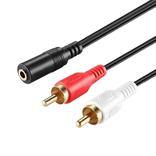 3.5 mm Stereo Dişi / 2 Rca Erkek 1.5 Metre Gold Kablo 9489