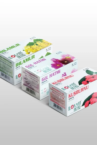 Ihlamur, Gül Hatmi, Kuşburnu Çayı 20 'Li Süzen Poşet 3lü set, Lokman Aktar