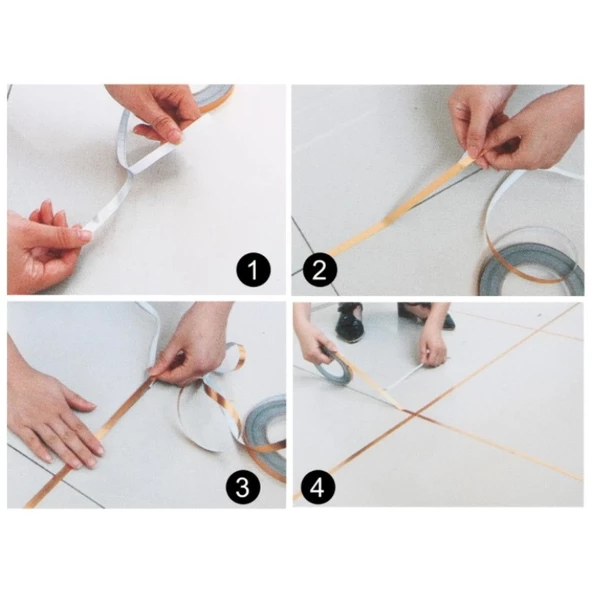 0.5 Cm 50 Metre Gri Fayans Arası Şerit Bant - 3