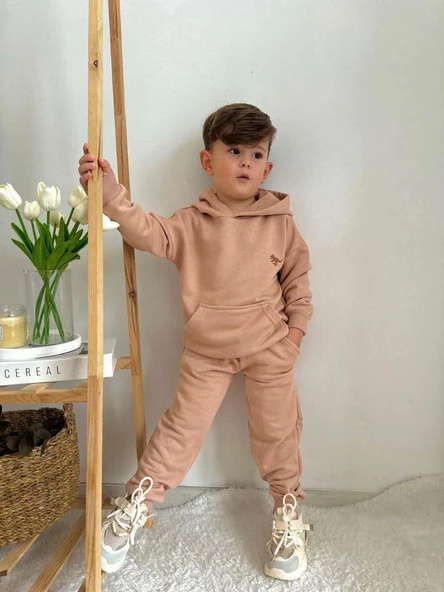 ERKEK ÇOCUK KREŞ OKUL KAPŞONLU PAMUK EŞOFMAN TAKIMI - 6