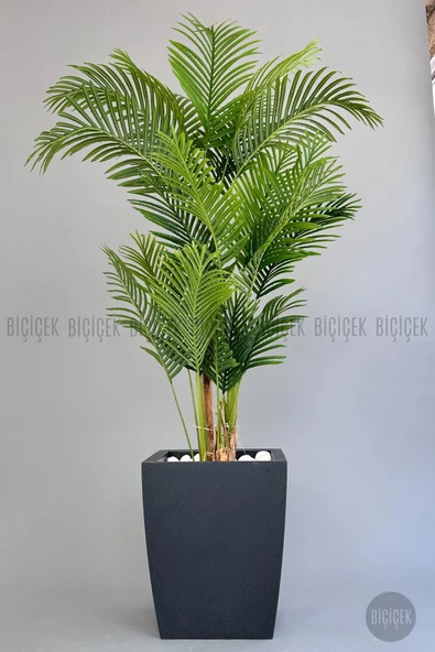 BİÇİÇEK Yapay Areka Palmiyesi 220 cm lux dış mekan saksıda - 8