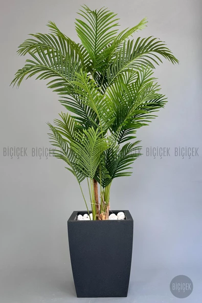 BİÇİÇEK   Yapay Areka Palmiyesi 220 cm lux dış mekan saksıda - 9