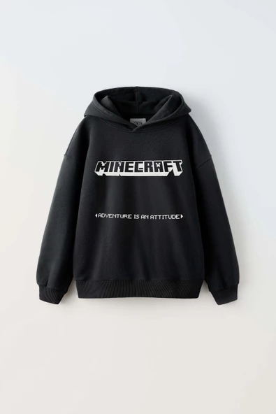 ERKEK ÇOCUK MINECRAFT MODELLİ PAMUK KAPŞONLU SWEAT - 7