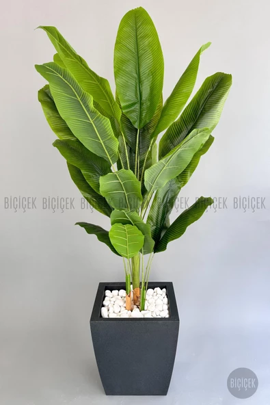 BİÇİÇEK Yapay Muz Ağacı 200 cm lux dış mekan saksıda - 12