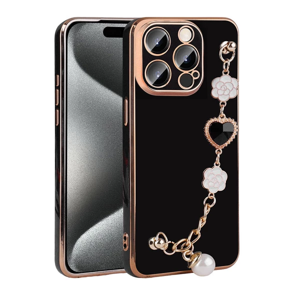 iPhone 15 Pro Max Kılıf El Tutamaçlı Kamera Korumalı Taka Silikon Kapak - 8