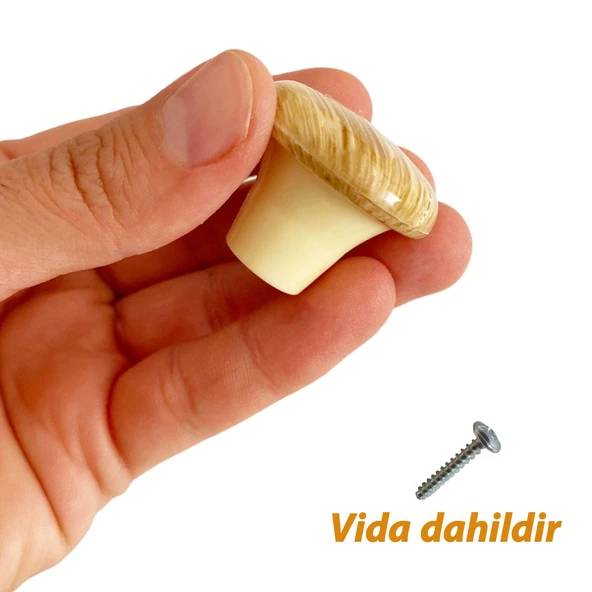 Sert Plastik Mantar Düğme Kulp Kayın Dolap Mobilya Mutfak Dolabı Çekmece Kapak Kulpu Kulbu - 2