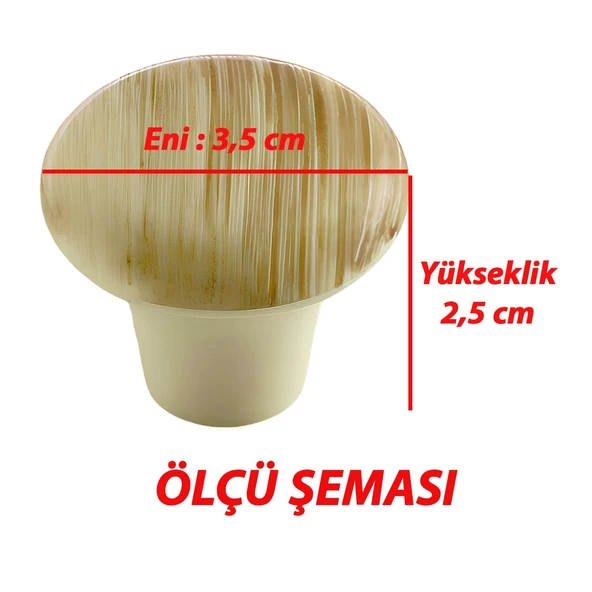 Sert Plastik Mantar Düğme Kulp Kayın Dolap Mobilya Mutfak Dolabı Çekmece Kapak Kulpu Kulbu - 3