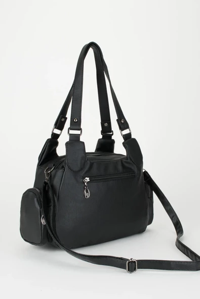 Monalisa Home Kadın Çok Bölmeli Yıkama Deri El Omuz Çantası - Resim 6