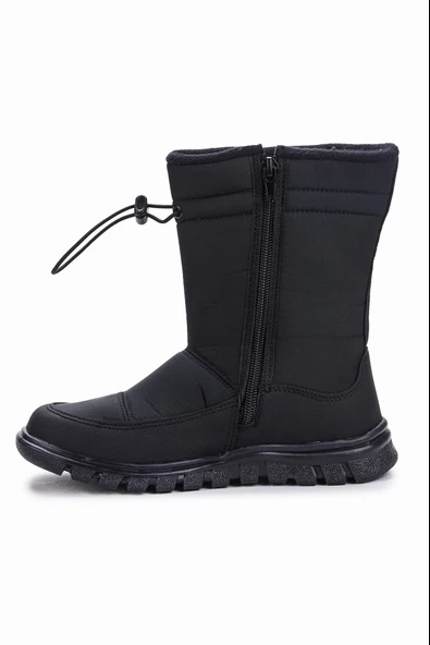 Kiko Kids Nuh Fermuarlı Kız/Erkek Çocuk Kar Botu Ayakkabı Siyah - 5