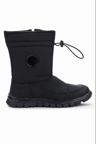 Kiko Kids Nuh Fermuarlı Kız/Erkek Çocuk Kar Botu Ayakkabı Siyah - 4