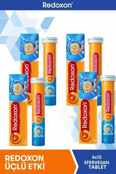 Redoxon Üçlü Etki 15 Efervesan Tablet 4'lü Paket ürün görseli