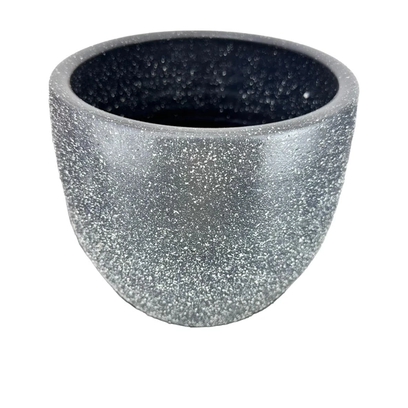 Bitki Tasarımı Gri Granit Toprak Saksı Saksılık Salon Çiçeklik - 19 CM - 5