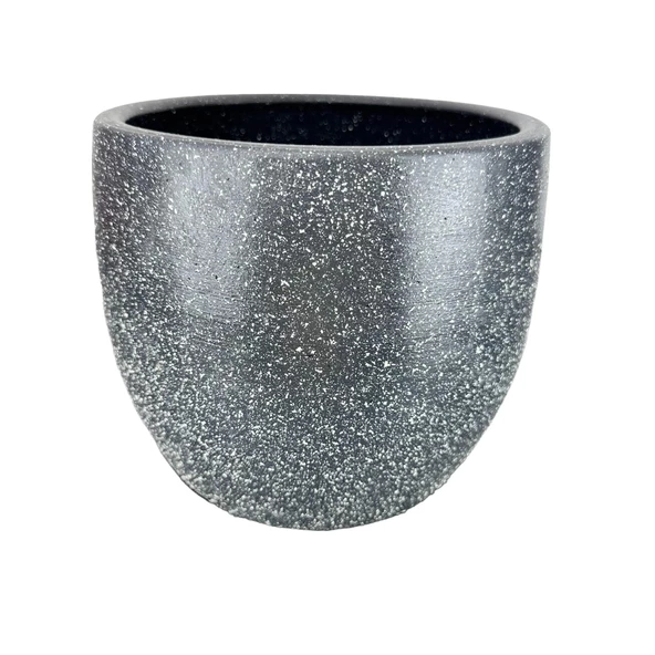 Bitki Tasarımı Gri Granit Toprak Saksı Saksılık Salon Çiçeklik - 19 CM - 4