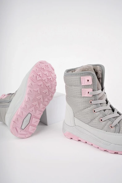 Muggo BUGS Garantili Çocuk Unisex Tırtıklı Taban İçi Kürklü Bağcıklı Fermuarlı Yağmur ve Kar Botu - 9