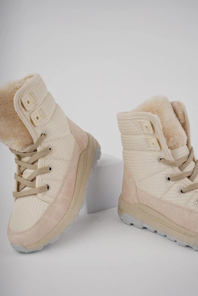 Muggo BUGS Garantili Çocuk Unisex Tırtıklı Taban İçi Kürklü Bağcıklı Fermuarlı Yağmur ve Kar Botu - 4