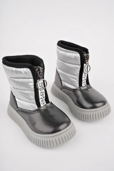 Muggo CANDY Garantili Bebek Rahat Kalıp Önü Fermuarlı İçi Kürklü Yağmur ve Kar Botu - 8