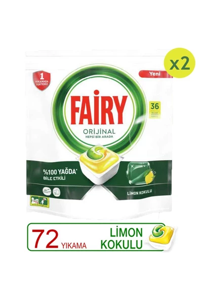 Fairy Hepsi Bir Arada Bulaşık Makinesi Kapsülü 72 Adet (36x2)