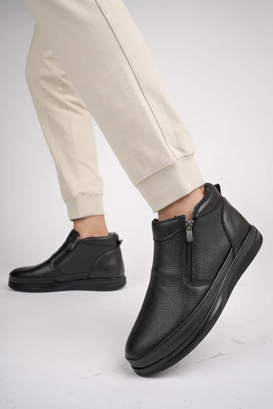 Muggo DAVİLA Garantili Çift Fermuarlı Kürklü Erkek Bot - 6