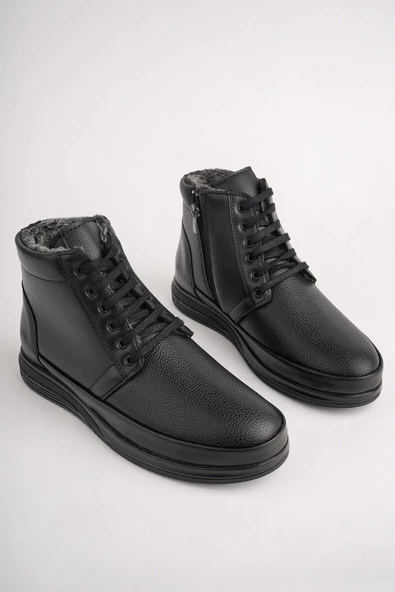 Muggo DEWEY Garantili Fermuarlı Bağcıklı Kürklü Soğuk Geçirmez Erkek Bot - 5