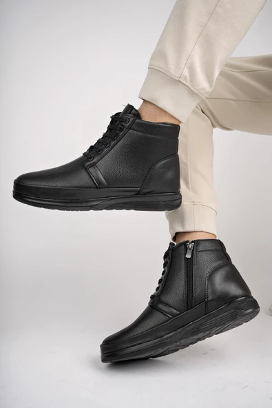 Muggo DEWEY Garantili Fermuarlı Bağcıklı Kürklü Soğuk Geçirmez Erkek Bot - 8