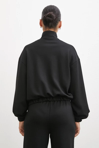Fermuarlı Sweatshirt Siyah - 2
