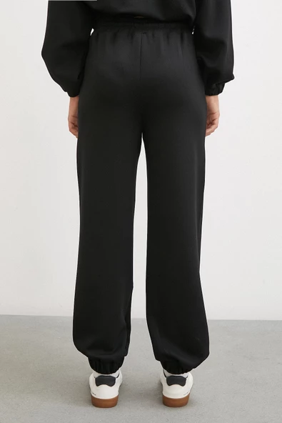 Lastikli Cepli Eşofman Altı Siyah - Resim 2