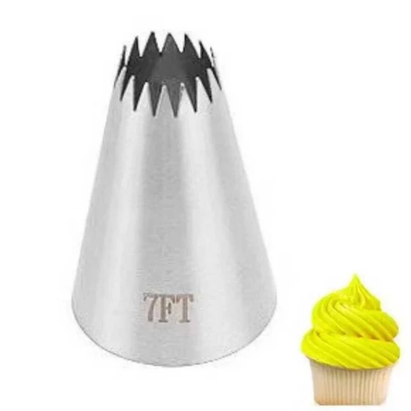 Büyük Boy Açık Yıldız 16 Diş Krema Duyu 35x18x52 Mm | İthal Krema Torbası Hediye (DY-7FT)