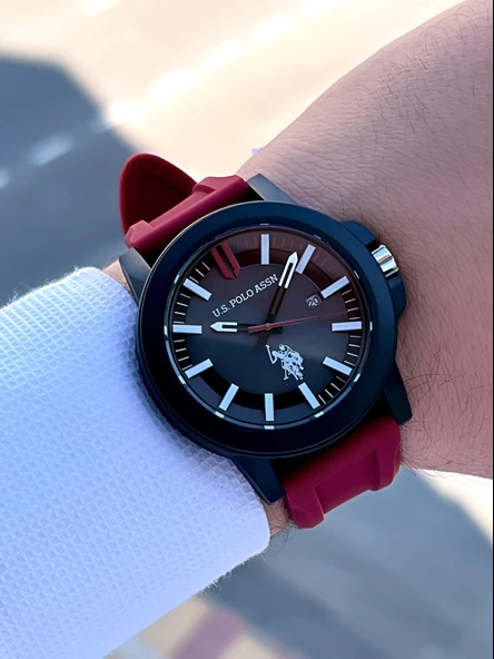 U.S.POLO ASSN Silikon Kordon 5 Atm Suya Dayanıklı Spor Erkek Kol Saati USPA.1029.B03 - Resim 3