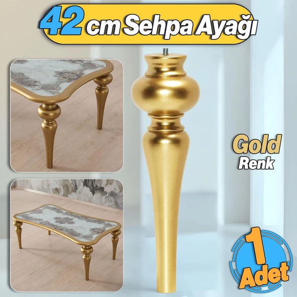Damla Plastik Sehpa Ayağı 42 cm Gold Altın Orta Sehpası Ayak Zigon Sehpa Mobilya Masa Ayakları