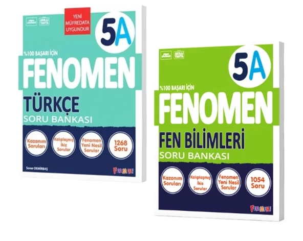 FENOMEN YAYINLARI 5 Türkçe A Soru Bankası + Fen Bilimleri A Soru Bankası