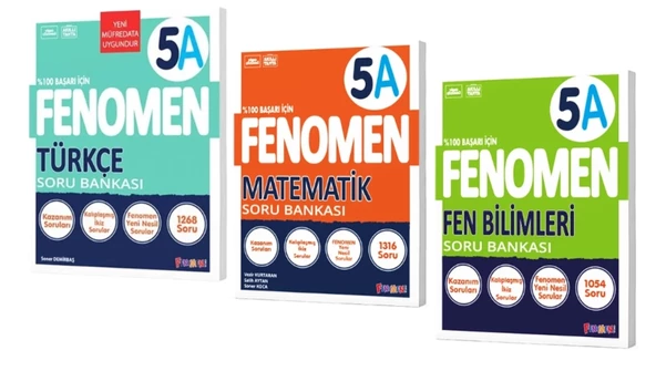 FENOMEN YAYINLARI 5 Türkçe A + Matematik A + Fen Bilimleri A Soru Bankası ürün görseli