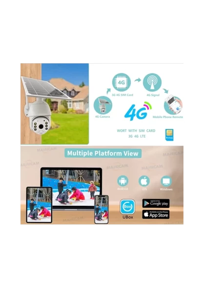 INOX Dijital 3MP Su Geçirmez 4G Sim Kart Destekli Ptz Bulut Kayıt Destekli Solar Kamera - 7
