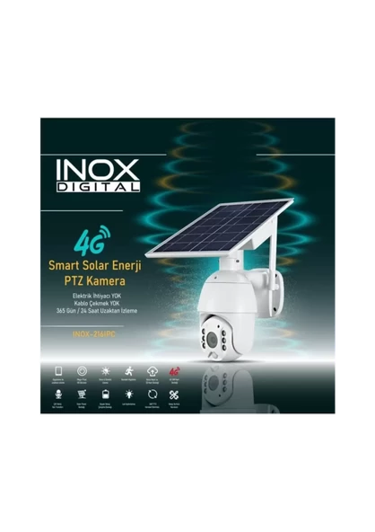 INOX Dijital 3MP Su Geçirmez 4G Sim Kart Destekli Ptz Bulut Kayıt Destekli Solar Kamera - 2