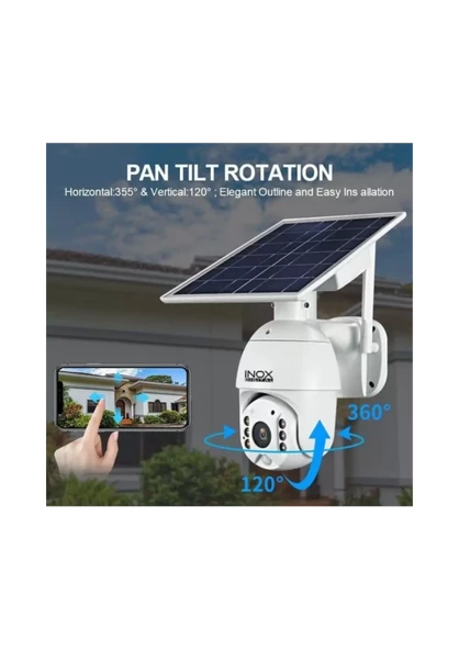 INOX Dijital 3MP Su Geçirmez 4G Sim Kart Destekli Ptz Bulut Kayıt Destekli Solar Kamera - 3