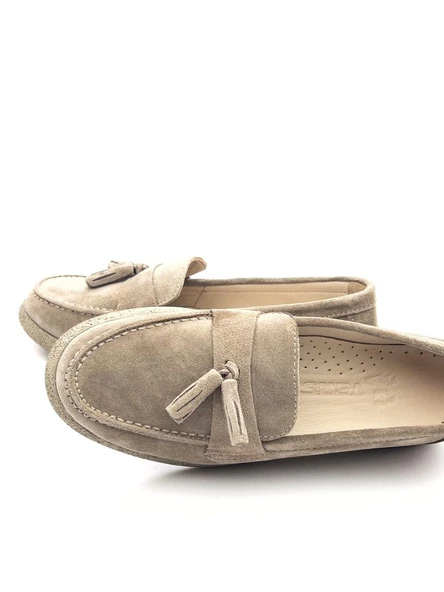 Venüs 23075604K Kadın Süet Deri Püsküllü Comfort Babet Ayakkabı - 4