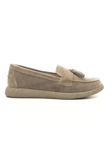 Venüs 23075604K Kadın Süet Deri Püsküllü Comfort Babet Ayakkabı - 6