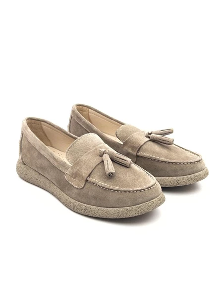 Venüs 23075604K Kadın Süet Deri Püsküllü Comfort Babet Ayakkabı - 2