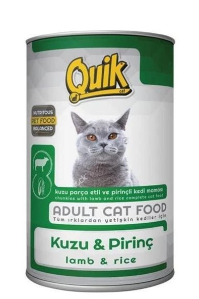 Quik Kuzu Etli Ve Pirinçli Yetişkin Kedi Konservesi 415gr