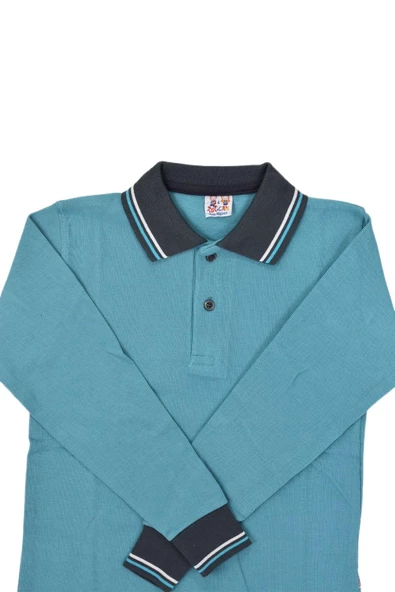 Kolej Polo Yaka Sweat Yeşil Füme BGL-ST03879 - 3